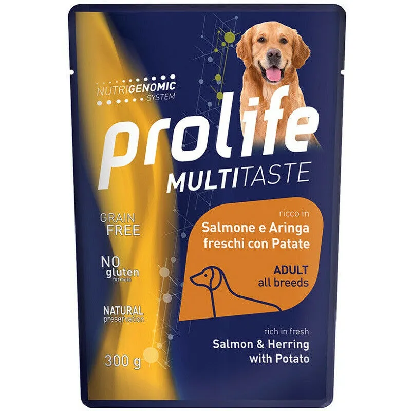 Multitaste per Cani bst da 300 gr Salmone e Aringa con Patate - Prolife