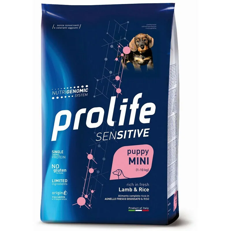 Sensitive per Cani Puppy Mini con Agnello e Riso da 600 gr - Prolife