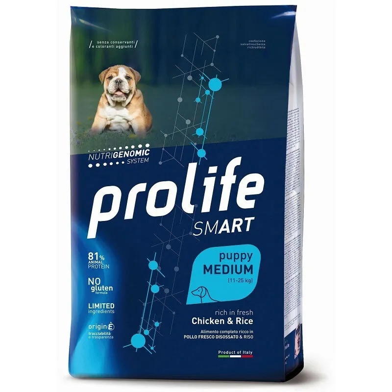 Smart per Cani Puppy Medium con Pollo e Riso da 10 Kg - Prolife