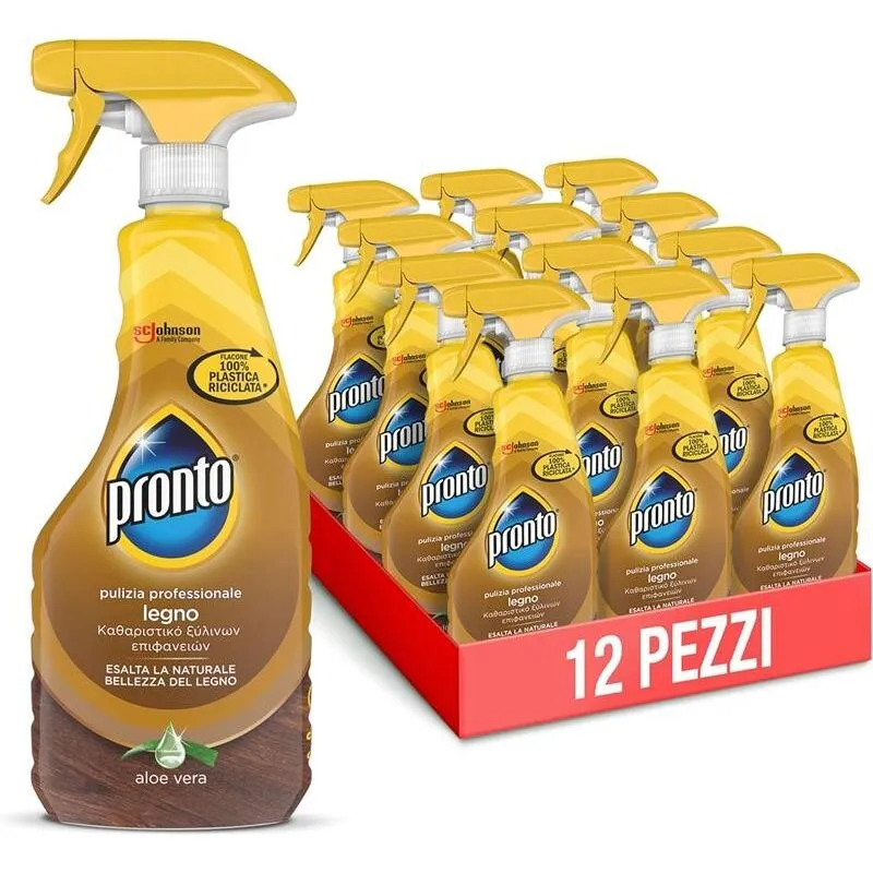 Trigger pacco da 12 pz legno esalta la naturale bellezza del legno fragranza aloe vera 1 confezione da 500 ml - Pronto