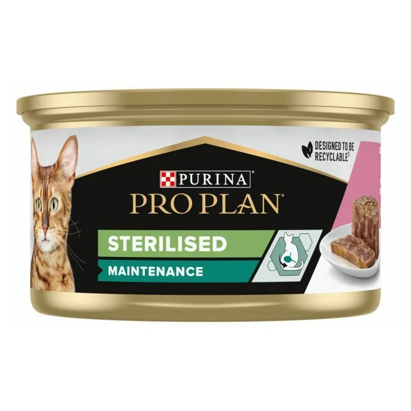 Proplan Gatto Sterilised Maintenance Terrine Lattina 85gr Tonno e Salmone