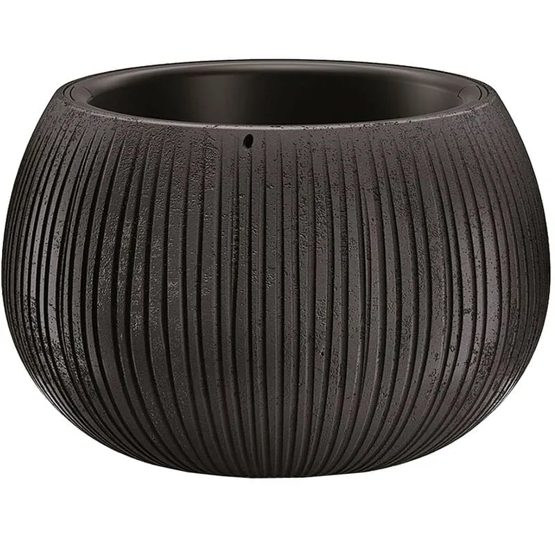 Bowl beton con serbatoio in colore cemento nero 16,1 (altezza) x 23,8 (larghezza) x 23,8 (profondità) cm - 