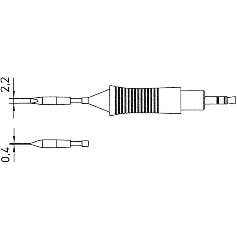  RTM 022 S Punta di saldatura Forma a scalpello, dritta Dimensione punta 2.2 mm Contenuto 1 pz.