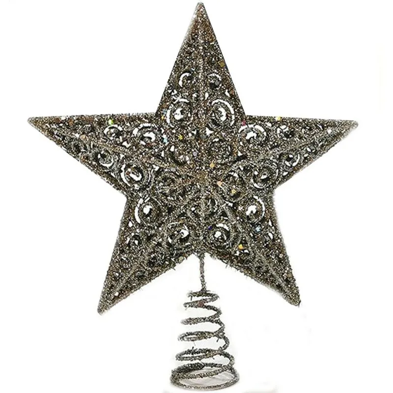 Puntale stella argento silver punta per albero di natale addobbi natalizi casa in decorazioni ornamenti negozio vetrine h27 cm