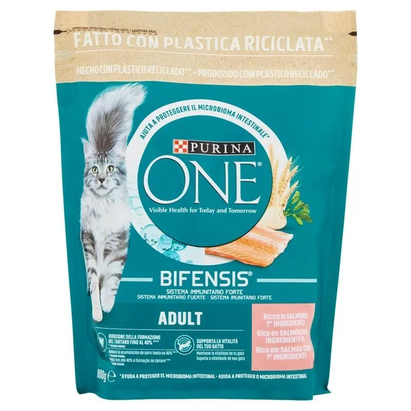  - one cat 800 gr crocchette al salmone per gatti