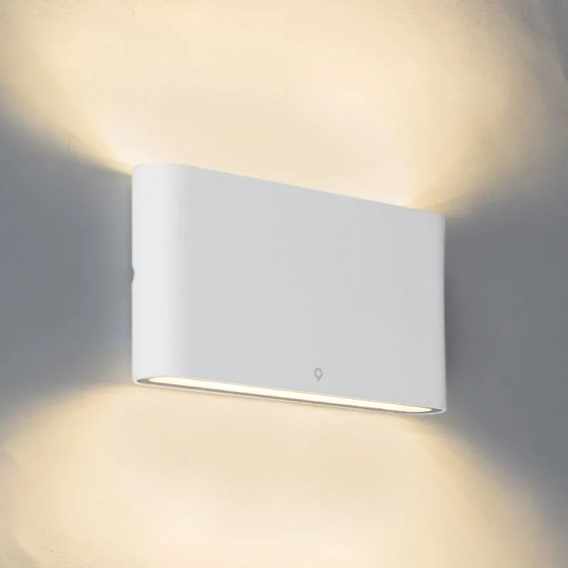 Appliques batt - Moderno - Alluminio,Vetro - Bianco - Allungato (non sostituibile) led Max. 2 x 13.5 Watt - Qazqa