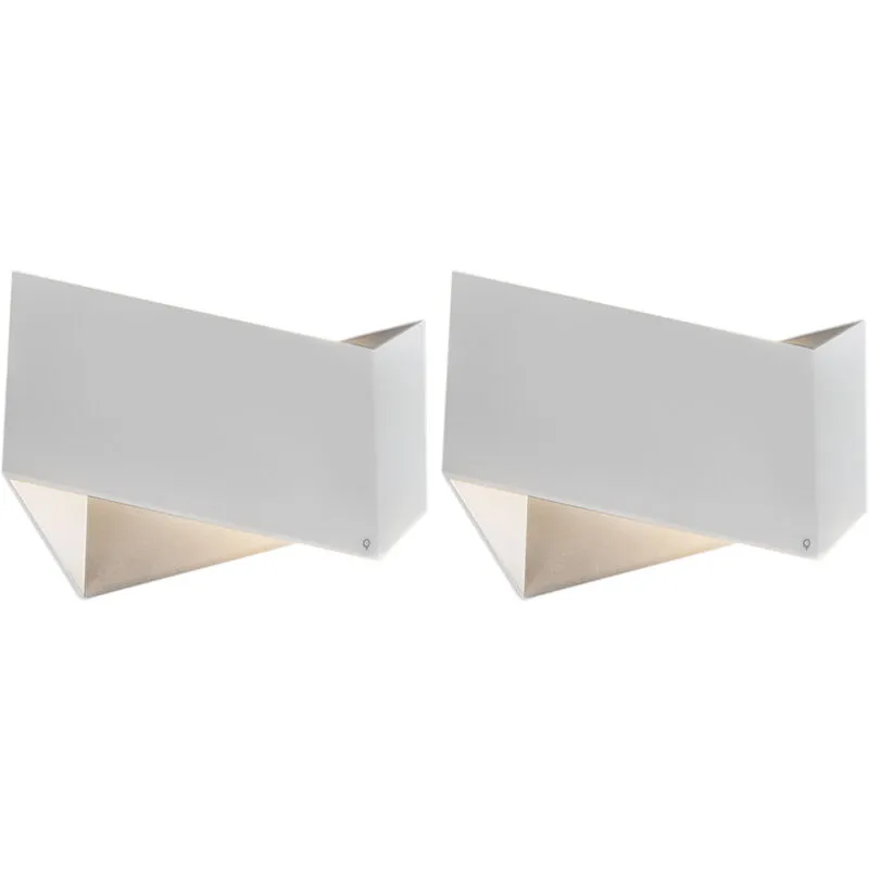 Appliques fold - Moderno - Alluminio - Argento/Bianco - Triangolo Max. 2 x Watt - Qazqa