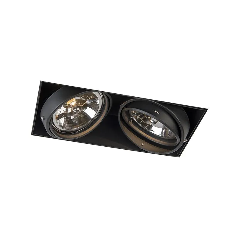 Faretto da incasso grande oneon trimless 111 - Moderno - Acciaio - Nero - Allungato Max. 2 x Watt - Qazqa