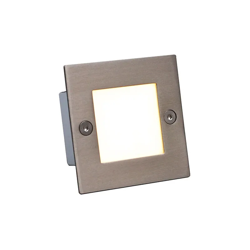 Faretto da incasso ledlite - Moderno - Plastico,Acciaio inossidabile - Acciaio - Quadrato (non sostituibile) led Max. 1 x 1.2 Watt - Qazqa