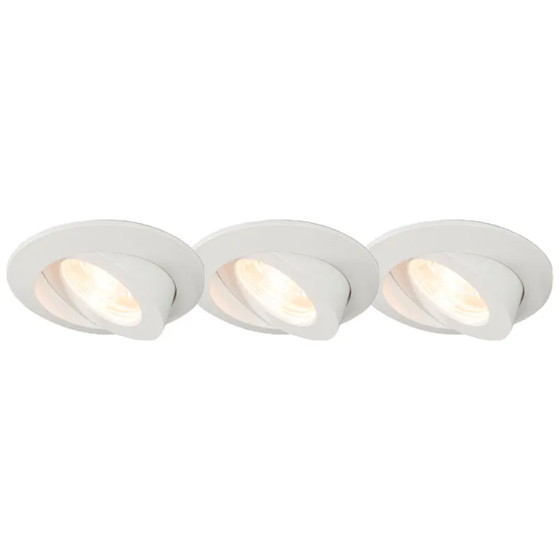 Faretto da incasso relax - Moderno - Plastico - Bianco - Tondo (non sostituibile) led Max. 3 x 12 Watt - Qazqa