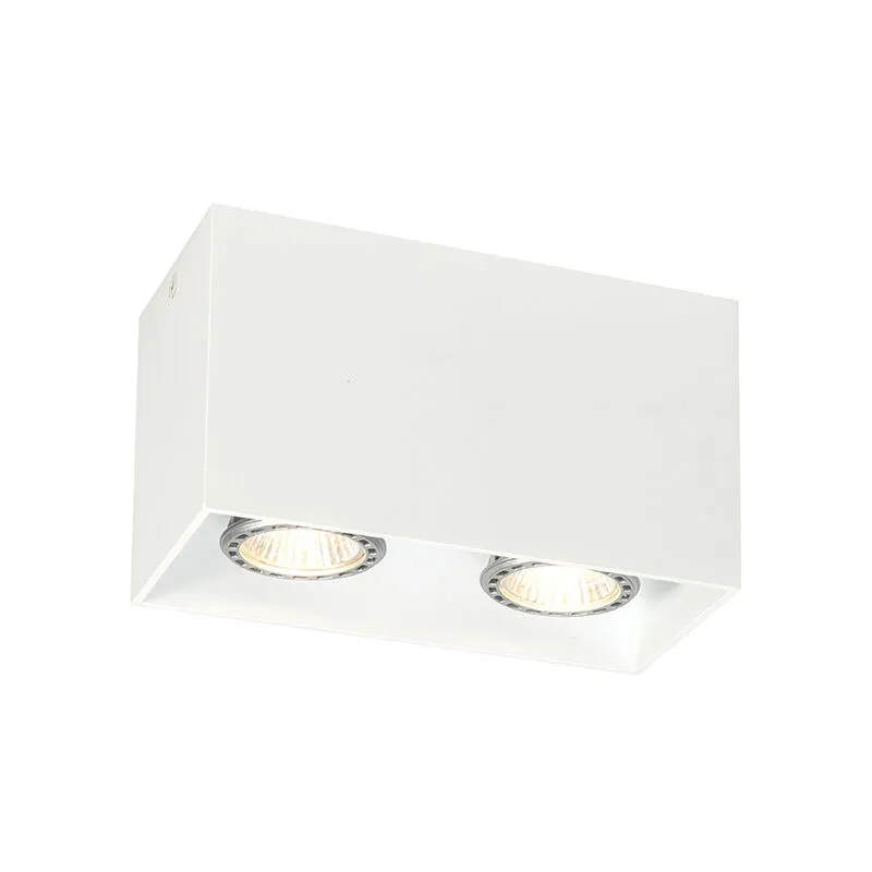 Faretto qubo - Moderno - Alluminio - Bianco - Allungato Max. 2 x Watt - Qazqa