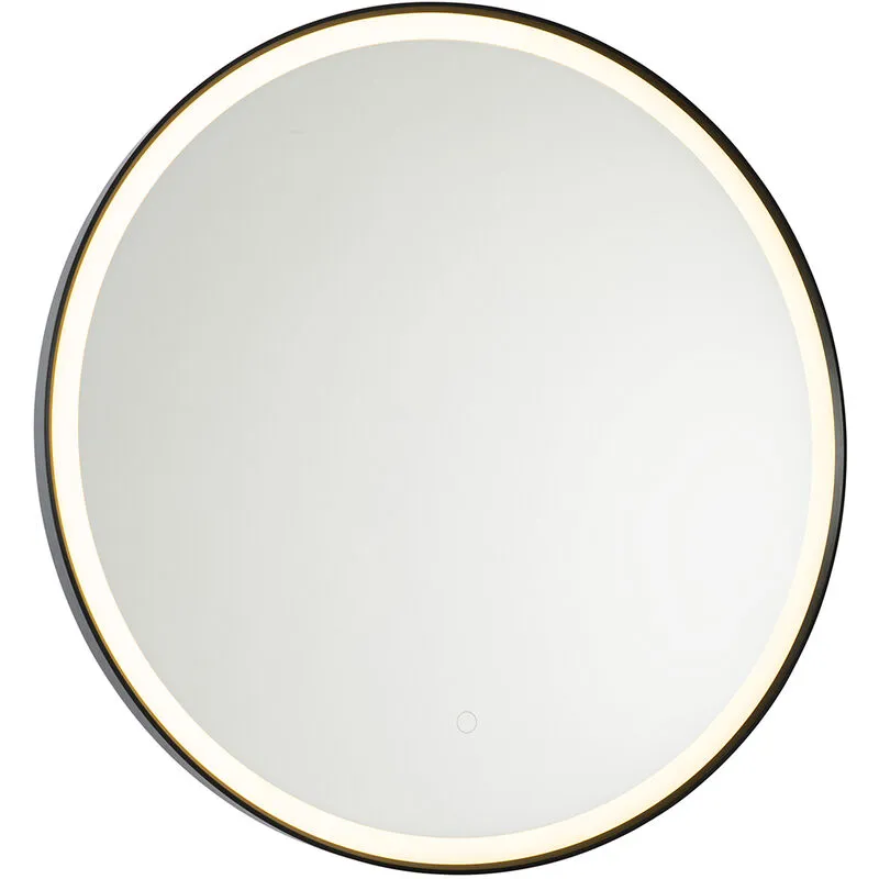 Illuminazione per specchio miral - Moderno - Vetro,Alluminio - Nero/Trasparente - Tondo (non sostituibile) led Max. 1 x 22 Watt - Nero - Qazqa
