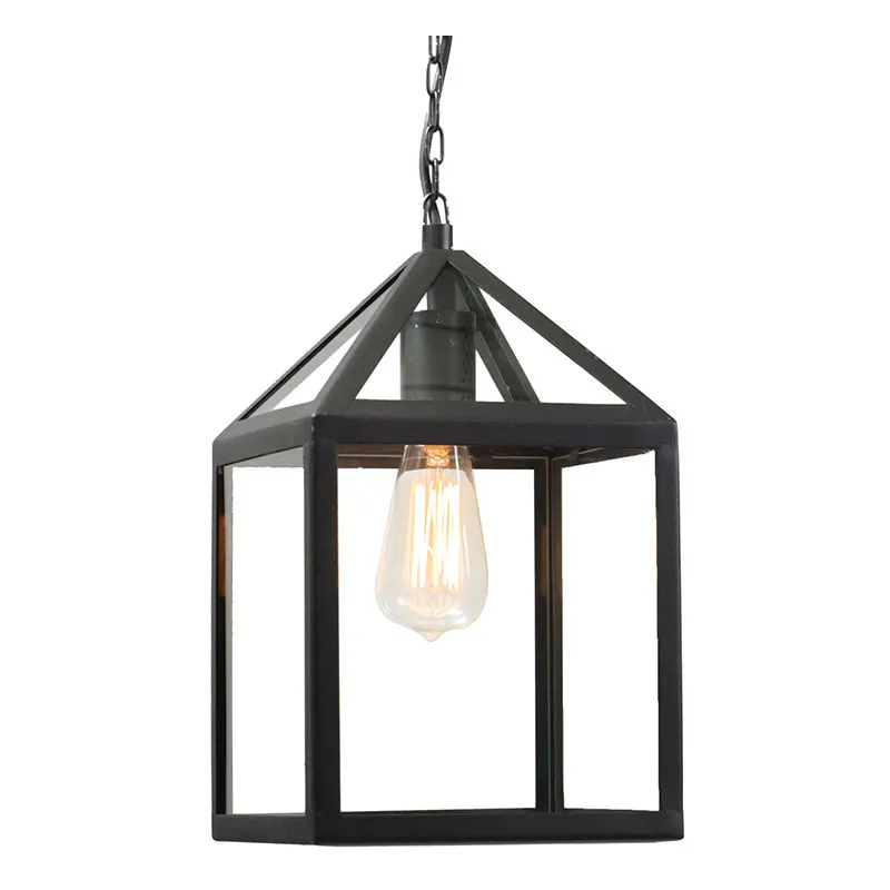  + Lampada a sospensione amsterdam - rustico - Vetro,Acciaio inossidabile - Nero - Cubo/Quadrato Max. 1 x Watt