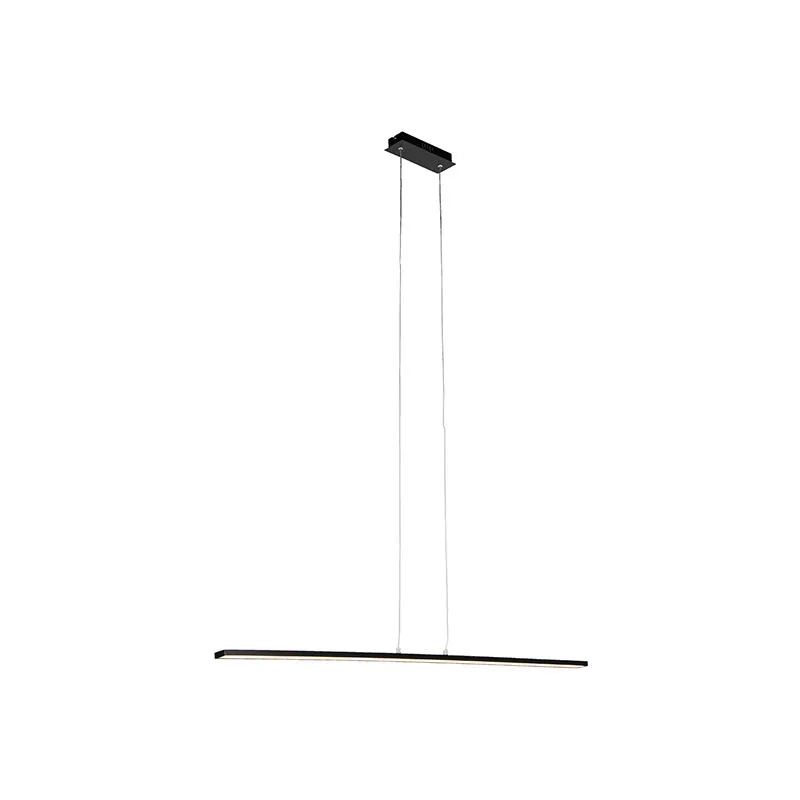 Lampada a sospensione banda - Moderno - Alluminio - Nero - Oblungo (non sostituibile) led Max. 1 x 20 Watt - Qazqa