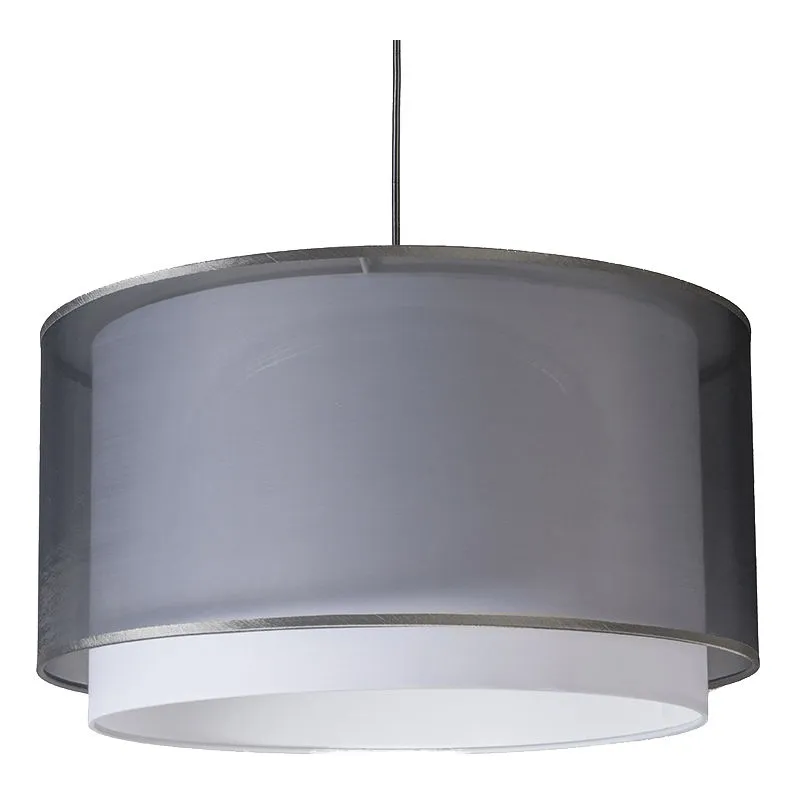 Lampada a sospensione con paralume hanglamp - Moderno - Plastico,Tessuto - Nero - Tondo Max. 1 x Watt - Qazqa