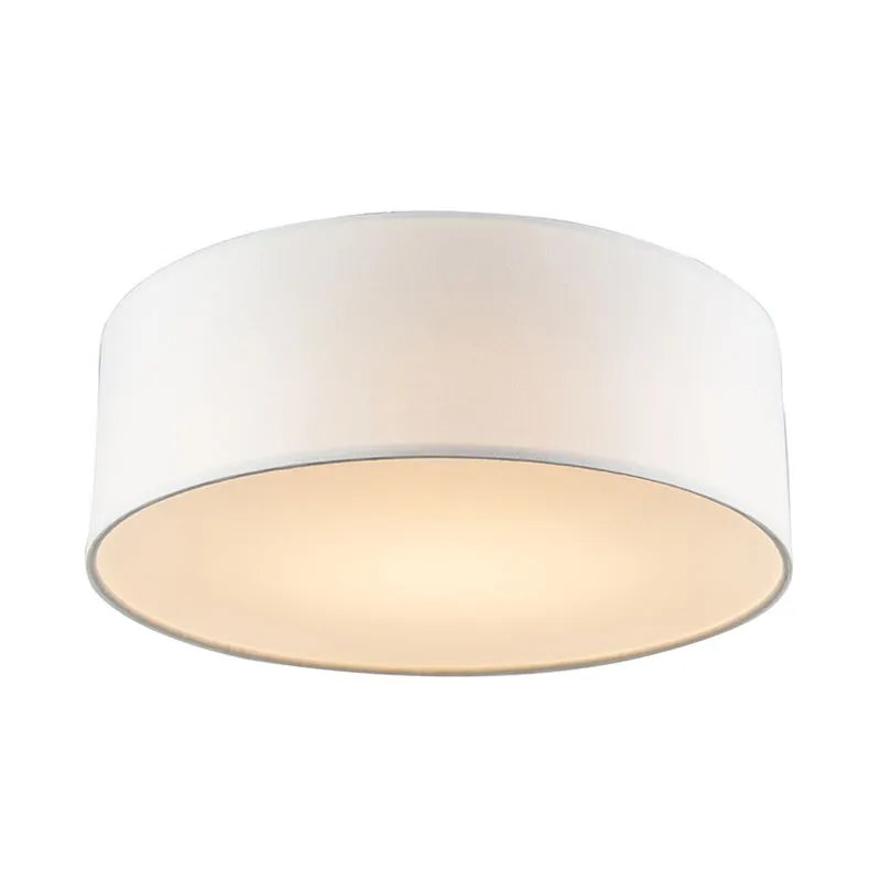 Lampada da soffitto drum led - Moderno - Tessuto,Acciaio - Bianco - Tondo (non sostituibile) led Max. 1 x 10 Watt - Qazqa