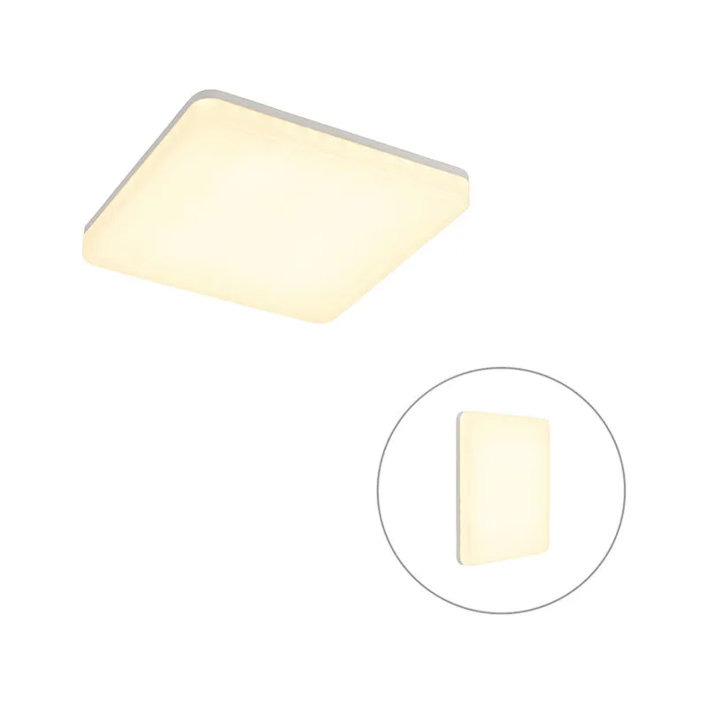 Lampada da soffitto platar - Moderno - Plastico - Bianco - Quadrato (non sostituibile) led Max. 1 x 18 Watt - Qazqa