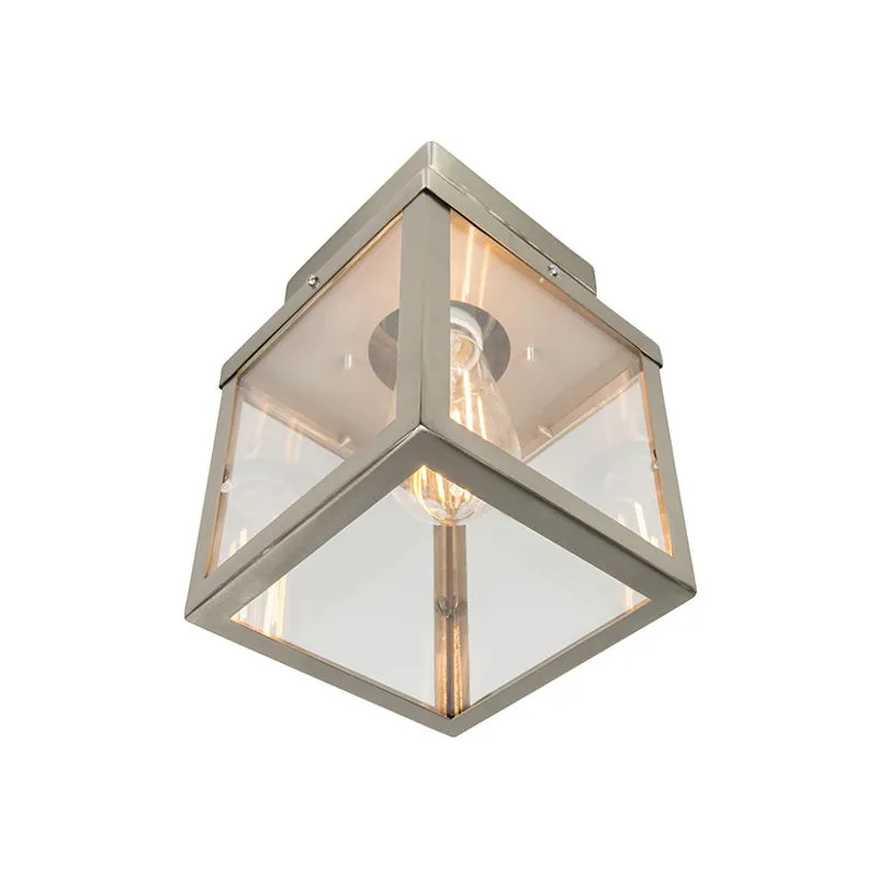 Lampada da soffitto rotterdam - Moderno - Vetro,Acciaio inossidabile - Acciaio - Quadrato Max. 1 x Watt - Qazqa