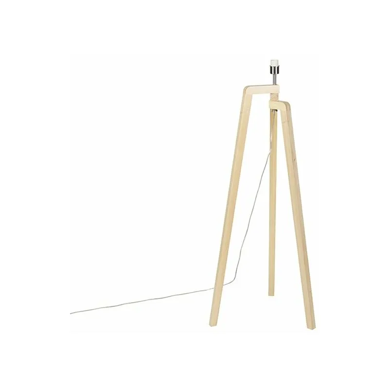 Lampada da tavolo tripode puros - Moderno - Legno - Marrone - Oblungo Max. 1 x Watt - Qazqa