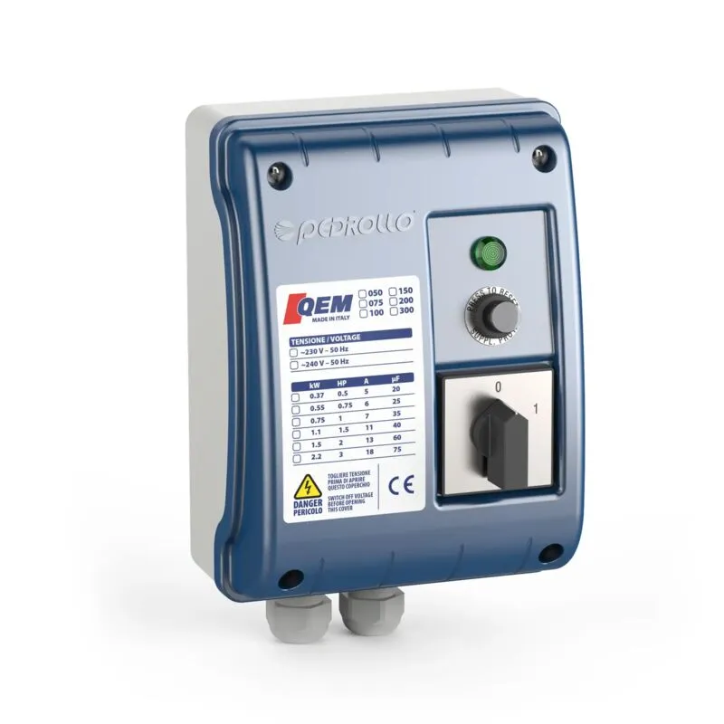 QEM/3-050 - Quadro elettrico per elettropompa monofase 0.50 HP