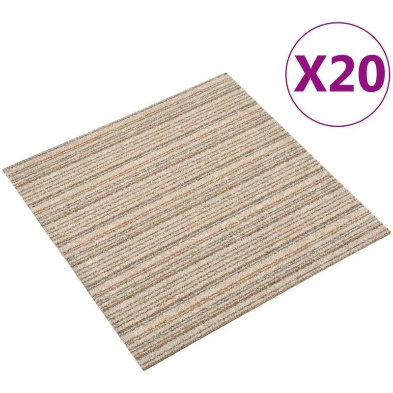 Quadrotte di Moquette 20 pz 5 m² 50x50 cm Beige a Strisce