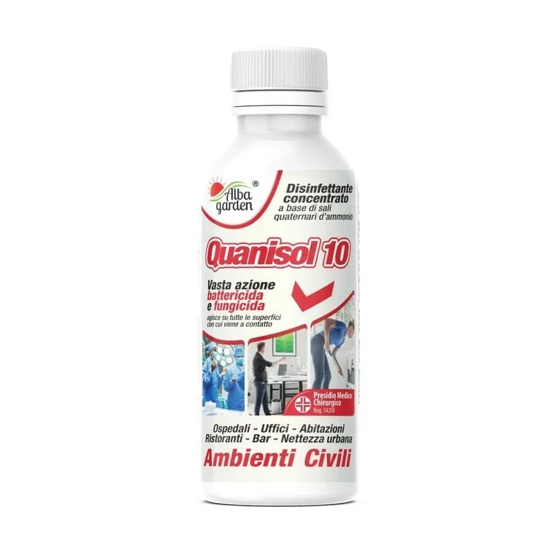 Quanisol 10 Disinfettante Detergente Sanificante Sali Quaternari di Ammonio Battericida Fungicida Ambienti Civili x 1 Lt