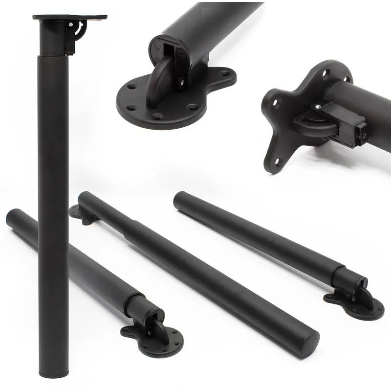 Set 4 gambe per tavolo regolabili in altezza 70-110 cm nero Piedi per mobili