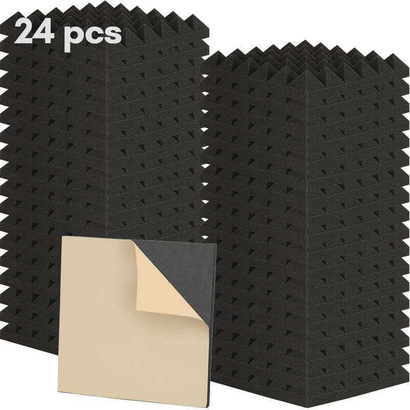 Randaco - Hengda 24pcs 30x30x5cm Studio Pannelli di Schiuma Acustica Trattamento di Isolamento Acustico Cuscino di Isolamento Acustico