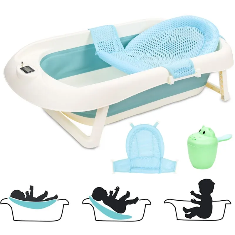 Jopassy - Randaco Vaschetta da bagno pieghevole per bambini Vaschetta da bagno ergonomica con piedini antiscivolo per bambini e neonati (verde +