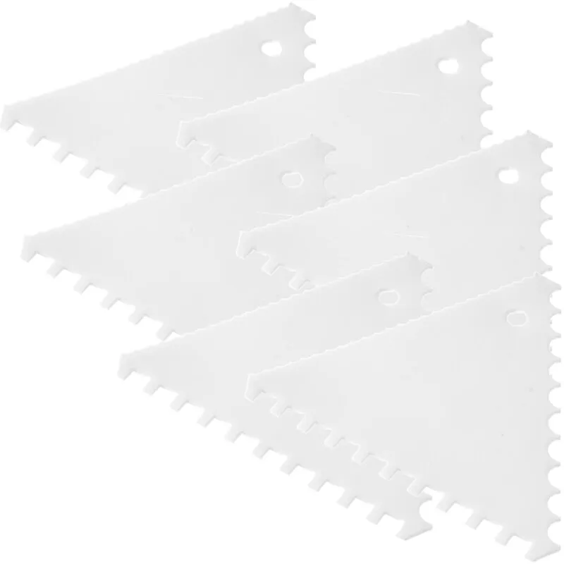 Raschietto per pasticcere, triangolare, seghettato, PETTINE STRETTO - SET da 6 pz. -HENDI554210