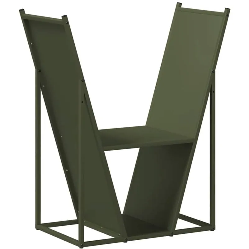 Vidaxl - Rastrelliera per Legna da Ardere Verde Oliva 69,5x35x81 cm