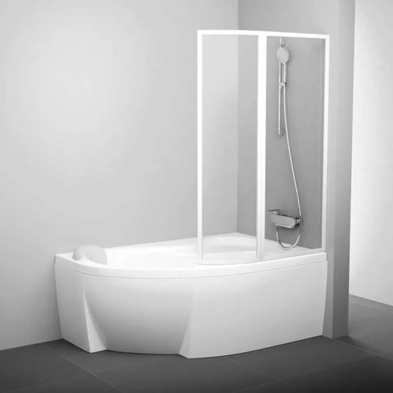 Ravak - Supernova - Schermo VSK2 Rosa 140 p per vasca da bagno, dx, bianco/vetro 76P70100Z1