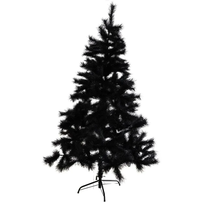 Rebecca Mobili Albero di Natale Alto Pino Abete Finto in Pvc Nero Folto Alto 180 cm da Interno