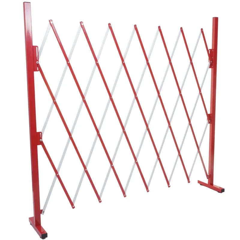 HHG - non utilizzato] Recinto traliccio a fisarmonica estensibile 374 alluminio rosso, altezza 153cm, larghezza 28-200cm