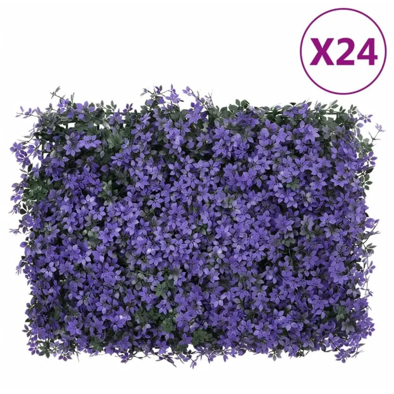 Vidaxl - Recinzione Foglie Artificiali�24 pz Viola 40x60 cm