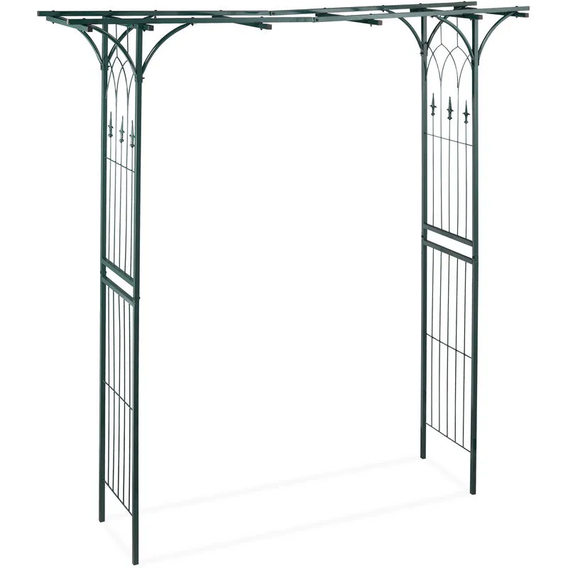 Relaxdays - Arco per Rose in Metallo, Rettangolare, Sostegno da Giardino, Resistente, 205x202x52 cm, Verde Scuro