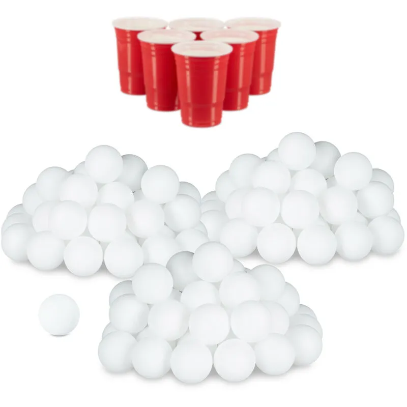 144x Palline da Beer Pong, per Ping-Pong, Tennis da Tavolo, senza Scritta, Diametro 38 mm, Bianco