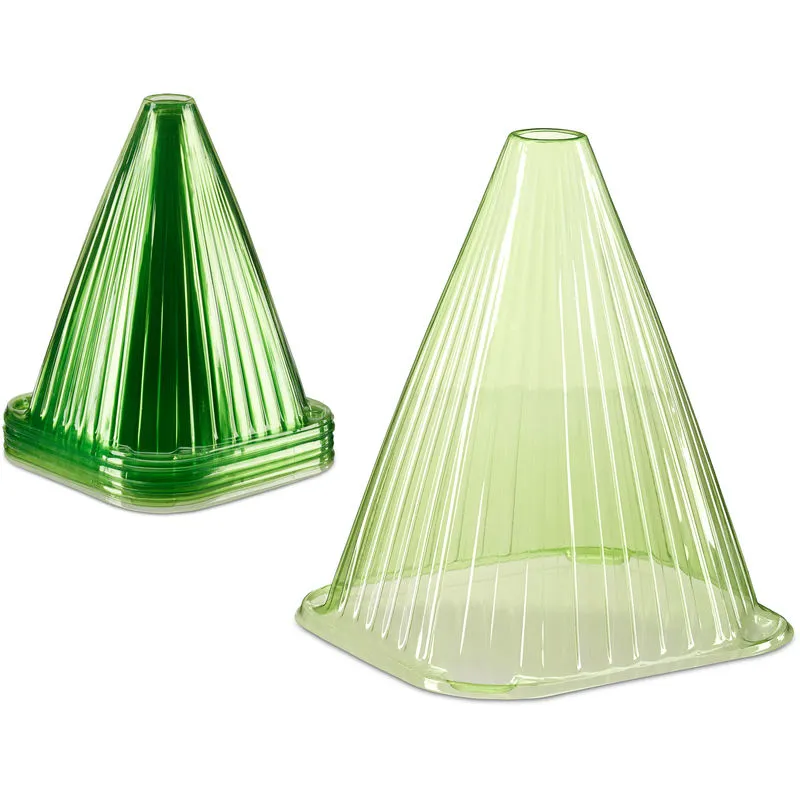 Relaxdays - Set da 24 Protezioni per Piante, Sostegno per Piantine, Protezione da Ghiaccio, Lumache e Volatili, pvc, Verde