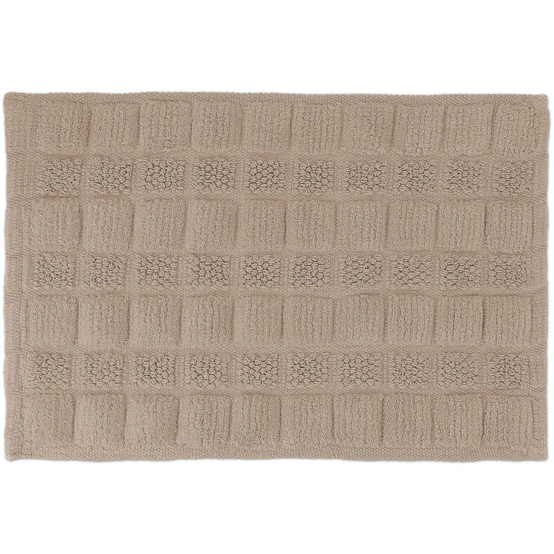 Tappeto da Bagno in Cotone, 60x40 cm, Antiscivolo, Lavabile, Tappetino Doccia e Vasca, Rettangolare, Marrone - Relaxdays