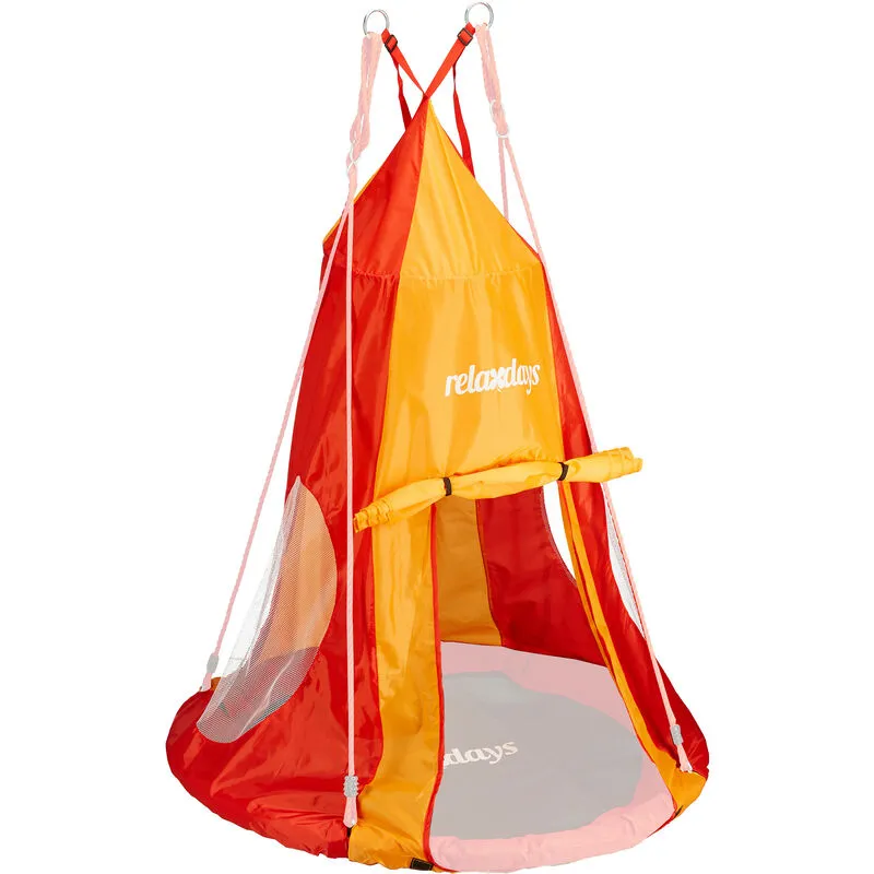 Tenda per Altalena, Rivestimento per Seduta, Accessori per Altalene a Nido fino a 90 cm, Rosso-Arancione - Relaxdays