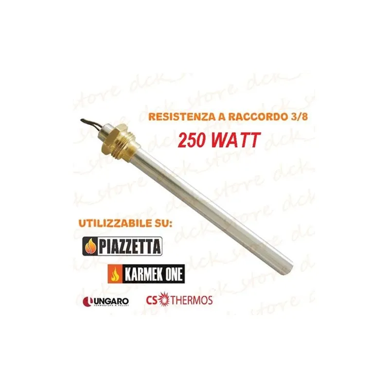 Resistenza Candeletta Accensione Stufa Pellet 146 Mm 250W a Vite 3/8' Gas