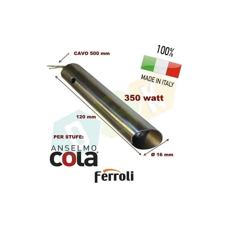 Resistenza Elettrica Accensione Stufa Pellet 16Mm 350W Ferroli Anselmo Cola