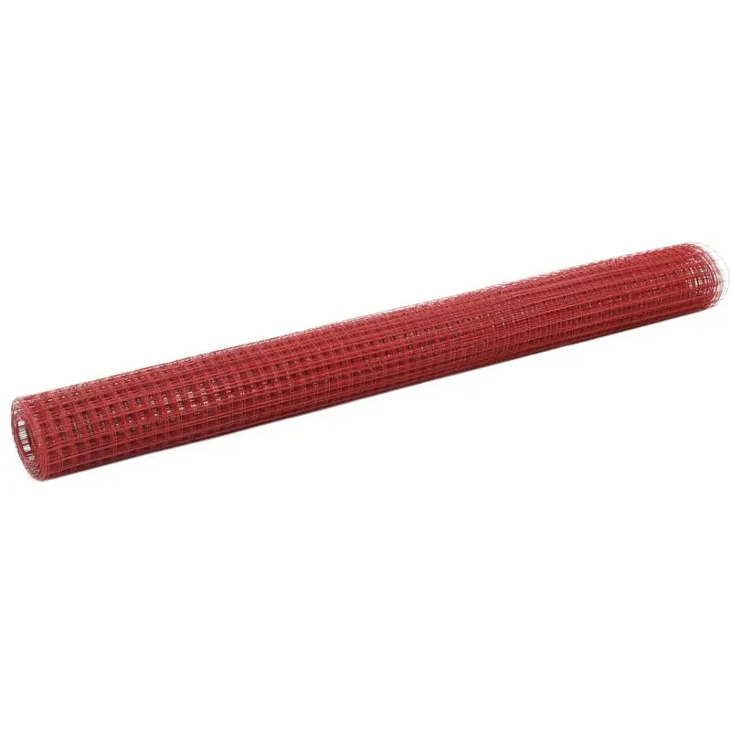 Vidaxl - Recinzione in Rete per Pollaio in Acciaio e pvc 25x1,5 m Rossa Rosso