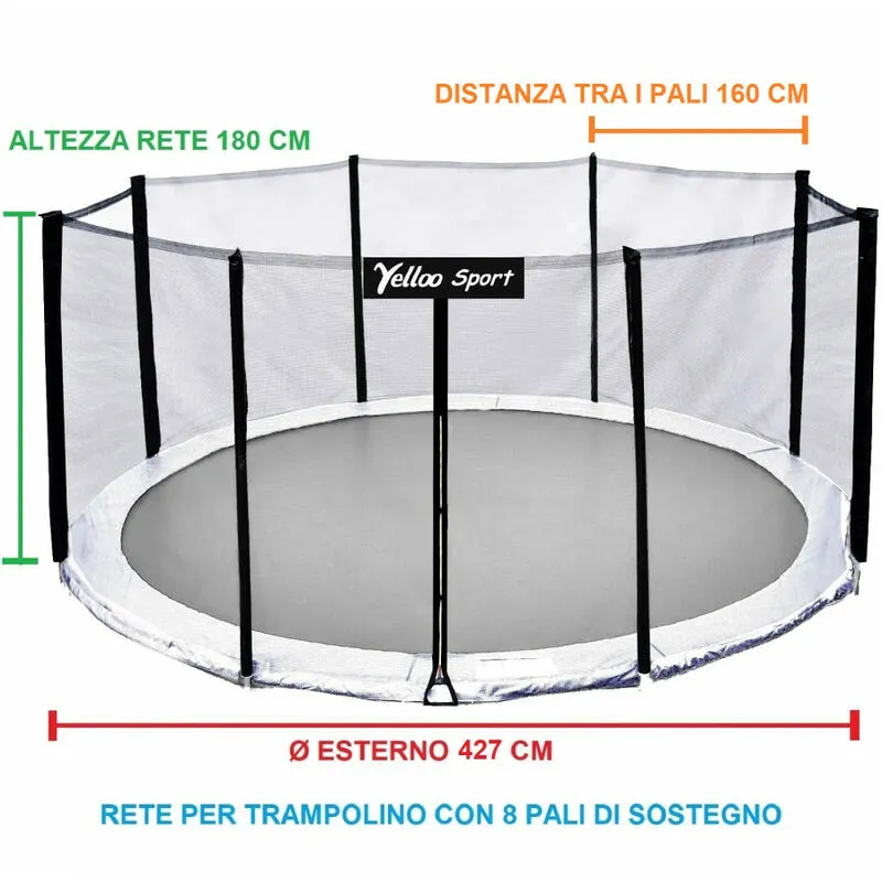 Rete di sicurezza esterna trampolino diametro 427 cm Certificato ce tuv gs