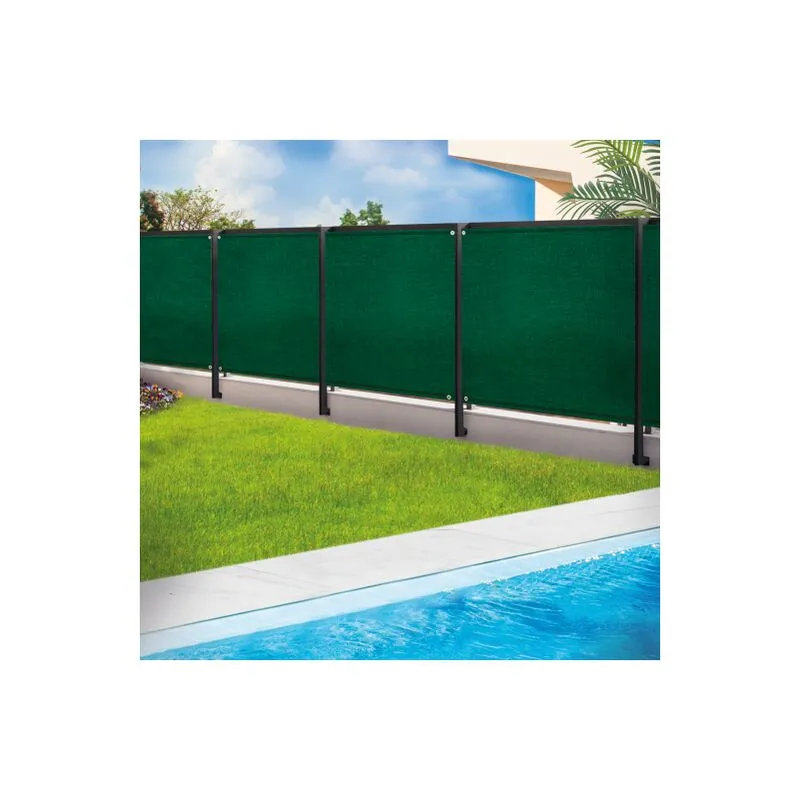Rete ombreggiante 1,5x10m, telo frangivista recinzione giardino 220g/m², verde