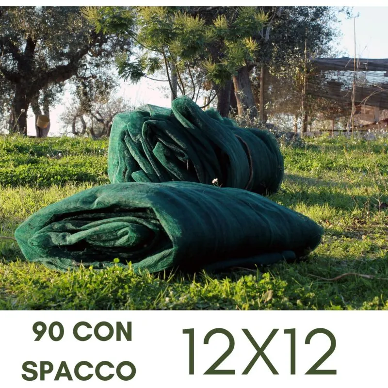 Maka - Rete per raccolta olive antispina, rinforzata e resistente, in polietilene - 90 g/mq con spacco 12X12