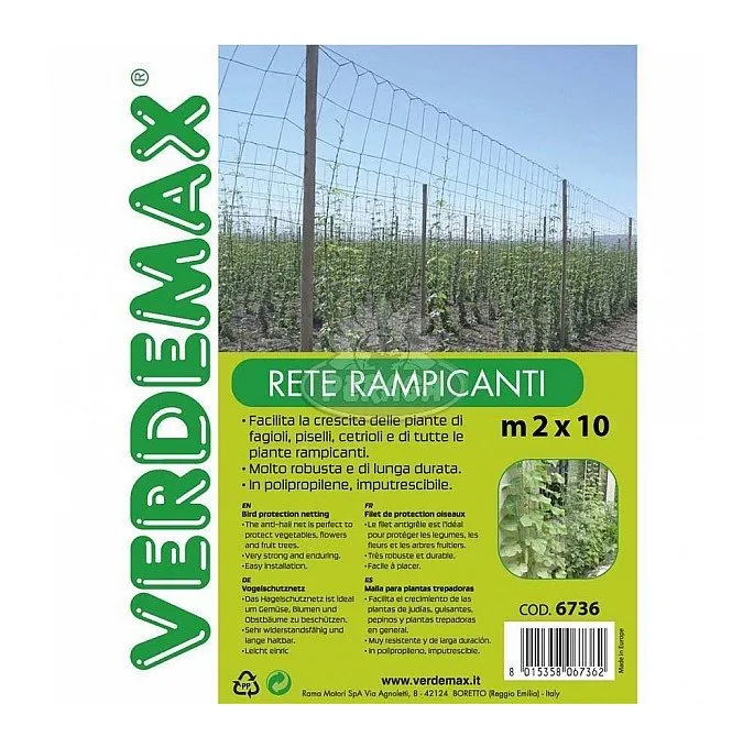 Verdemax - rete rampicante M2X10 per ortaggi pomodori fagioli