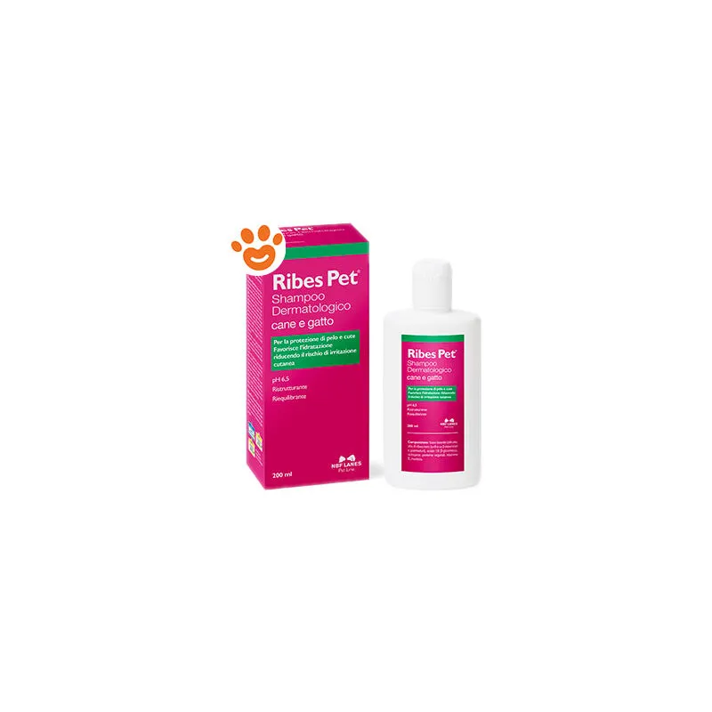 NBF Lanes Dog e Cat Ribes Pet Shampoo Dermatologico - Confezione da 200 ml