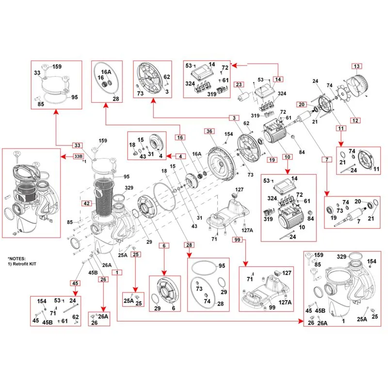 Ricambi dab euroswim 75 - europro 75 - Disponibilità: a magazzino - descrizione: 3. supporto - kit nr: 3