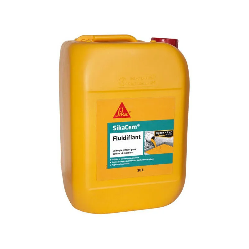 Sika - Riduttore per acqua alta superfluidificante Cem Fluidifier - 20L - Marron